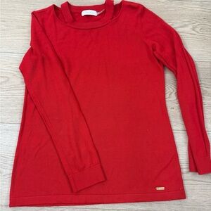 Calvin Klein Vibrant Red Long Sleeve Top
